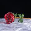 Crystal Red Rose Flower Collectible Souvenir Christmas Valentine's Day Favors Wedding Gifts For Wife Room Home Decoration