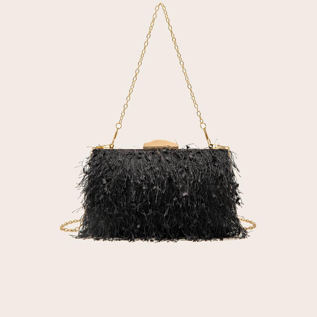 Women's luxury designer evening bag  tassel  shoulder  crossbody  clutch  wedding party  square bags  chain bag