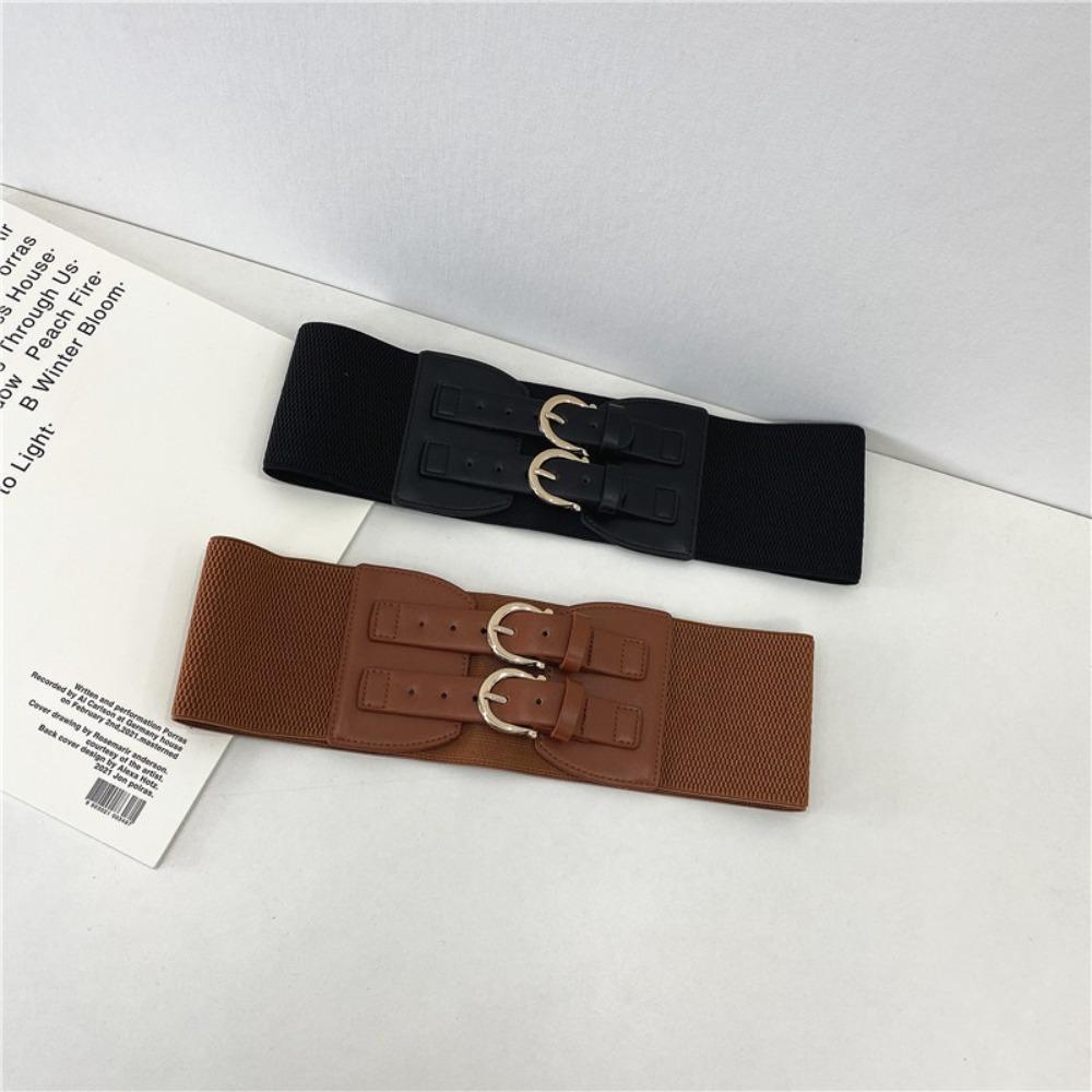 Adjustable PU Cummerbunds Solid Color Wide Waist Corset Elegant Corset Belt  Girl