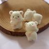 Cartoon Cute 3D Flocking Bear Backpack Keychain For Mobile Phone Earphone Camera Chain Jewelry Making Couple Gifts Ornaments