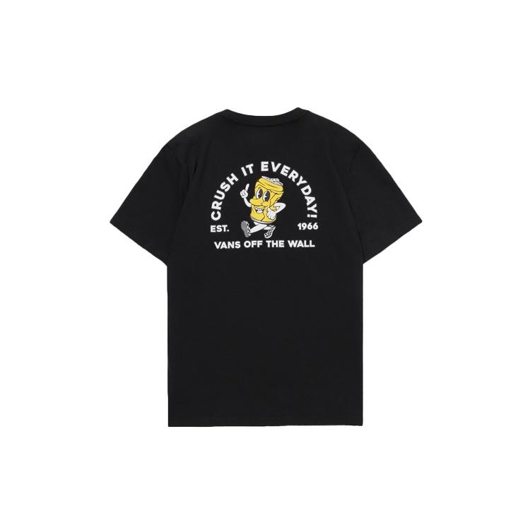Men s Vans Funny Printing Casual Short Sleeve Black VN0A4UQPBLK M