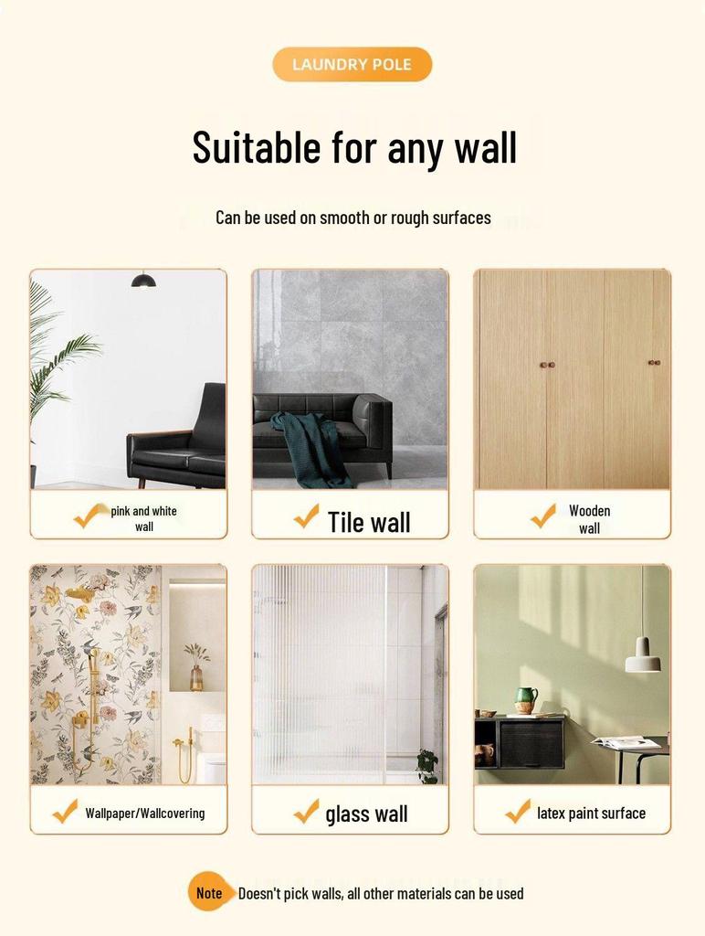 Adjustable No-Punch Telescopic Shower Curtain Rod