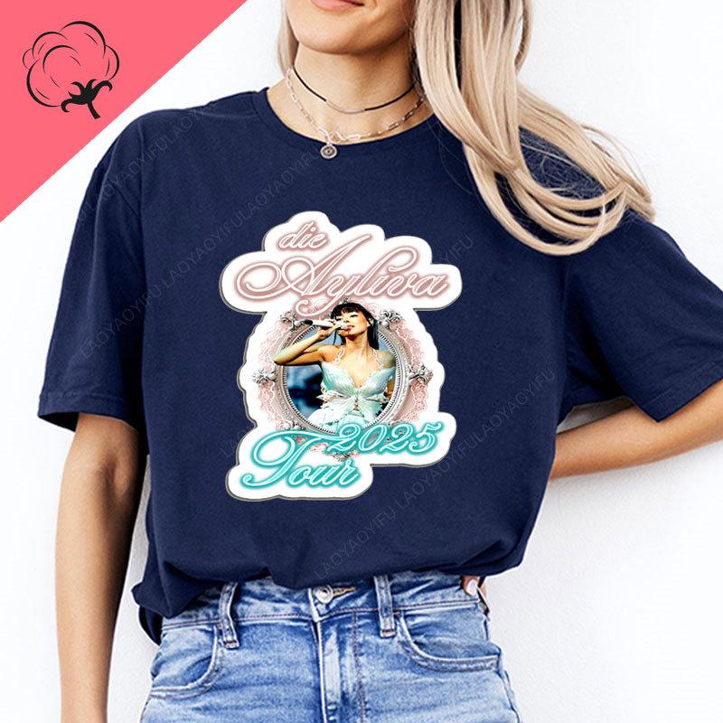 GerUnisexy Singer Grunge Style Die Ayliva Tour 2025 Graphic TShirt Summer Cotton Fans Gift Y2k Clothes Women Tee Unisex T Shirts
