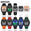 SANDA Men's Waterproof Luminous Sports Watch - Countdown & Multifunctional Barrel-Shaped Electronic Watch with Large Dial