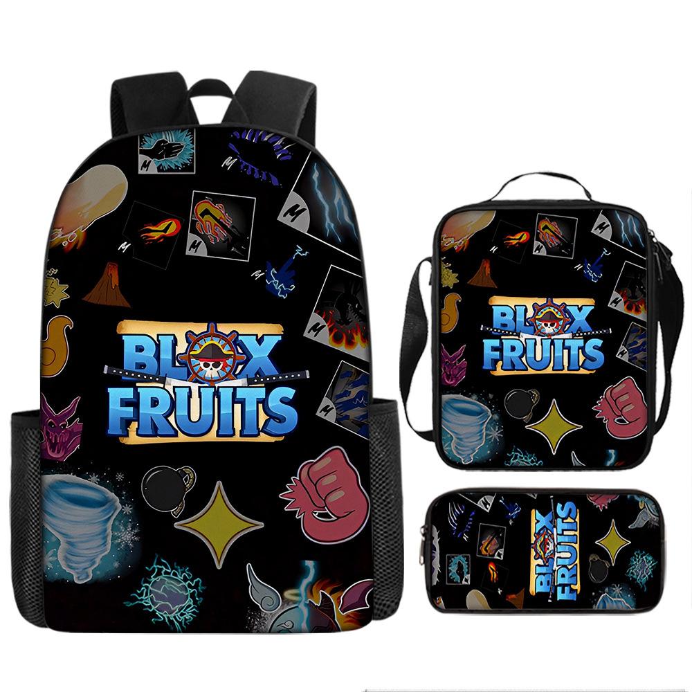 Large Capacity Schoolbag with Shoulder Strap; Student Three-piece Pencil Case Set