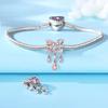 Charms Plataoriginales Pink Blue Butterflies Beads For Charms Copper Bracelet Jewellery Making Women'S Gift