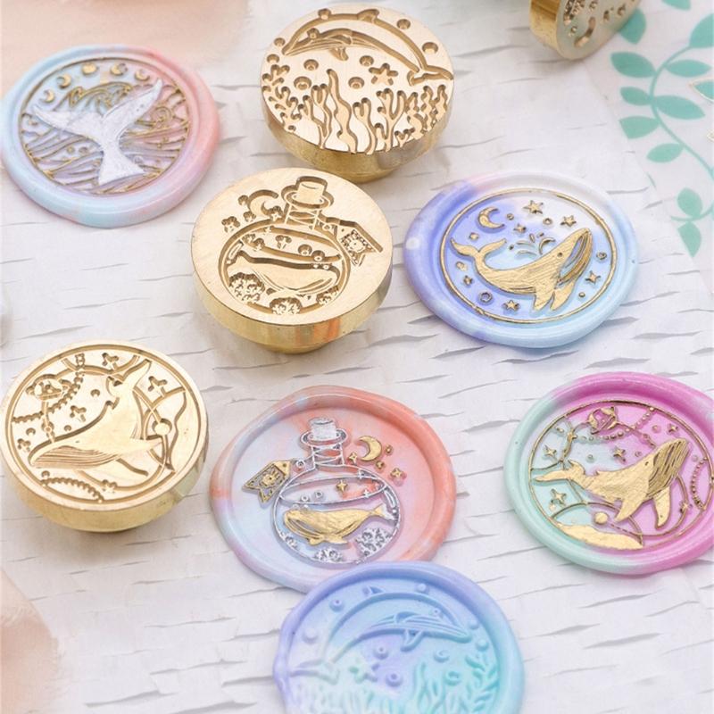 Meerestier Wachssiegelkopf, Ozean-Serie Wachssiegelstempelkopf Ersatz für Einladungen Briefumschlag