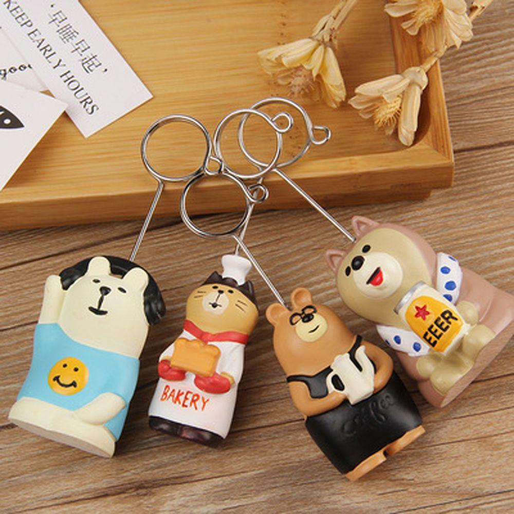 Folder Clip Stationery Kawaii Message Holder Bread Cat Memo Clip Photo Card Stand Memo Holder