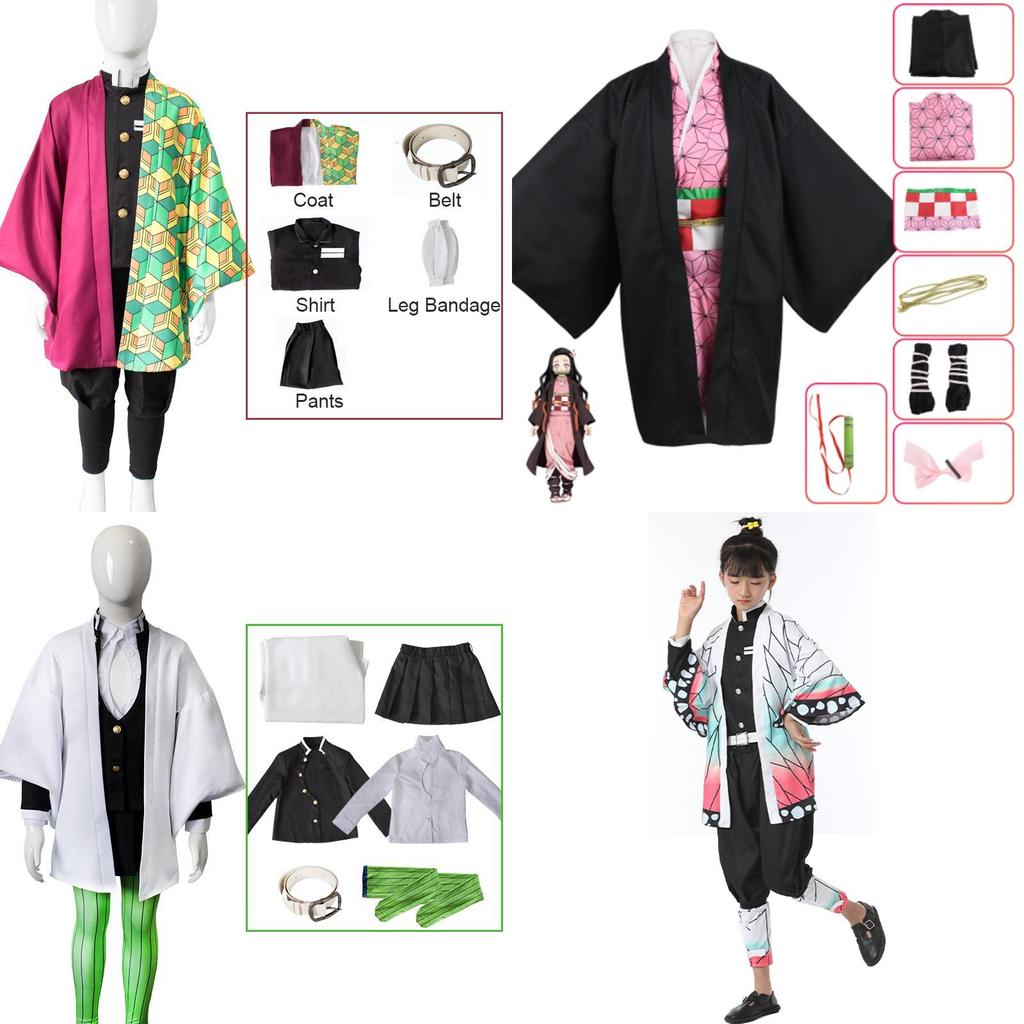 High-quality Polyester And Synthetic Fiber Demon Slayer Kimetsu No Yaiba Costume Perfect For Boys And Girls