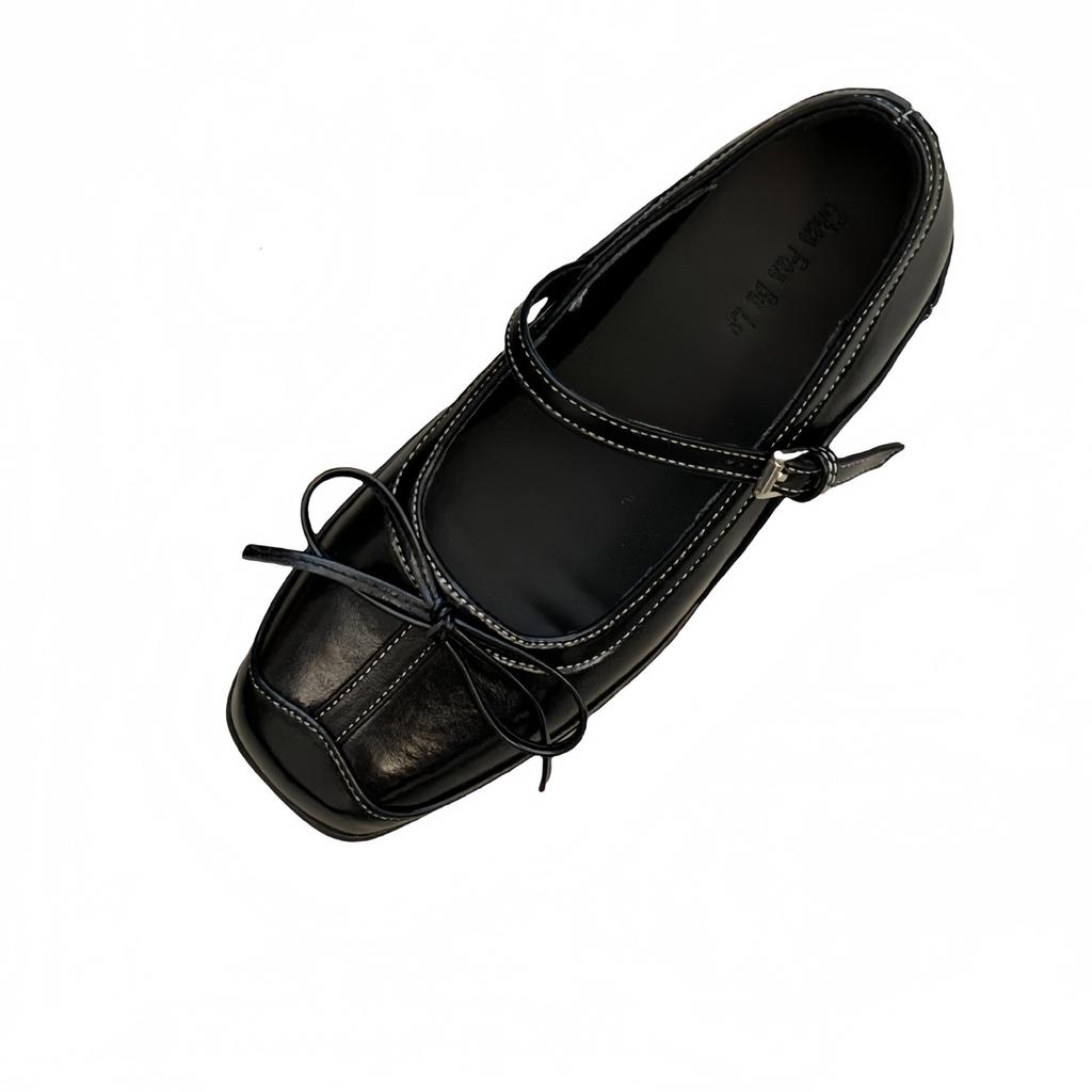 French Retro Light Mouth Soft Bottom Bow Mary Jane Invisible Height Increase 6cm Casual Shoes