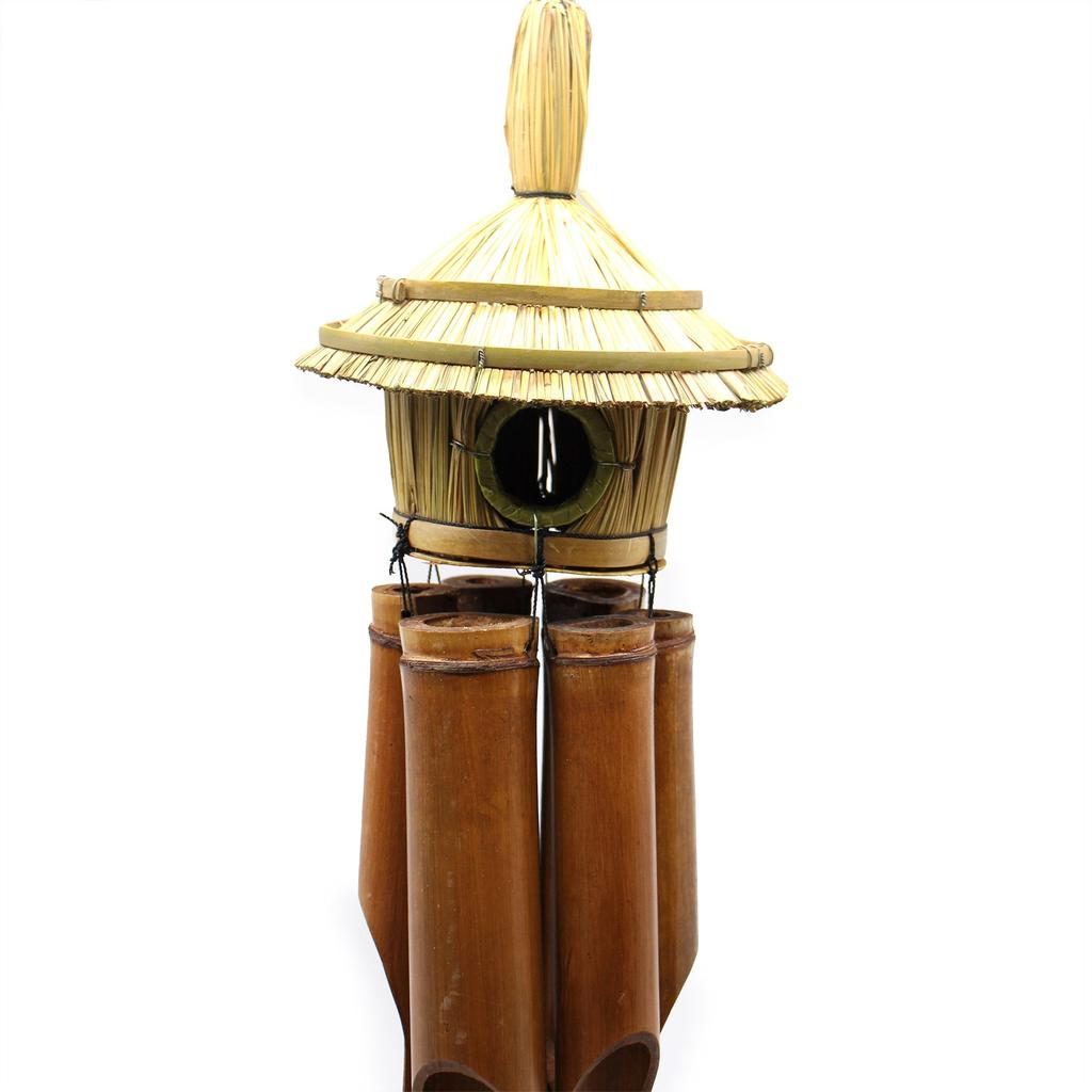 Birdhouse With Wind Chimes Round Seagrass 56x20cm