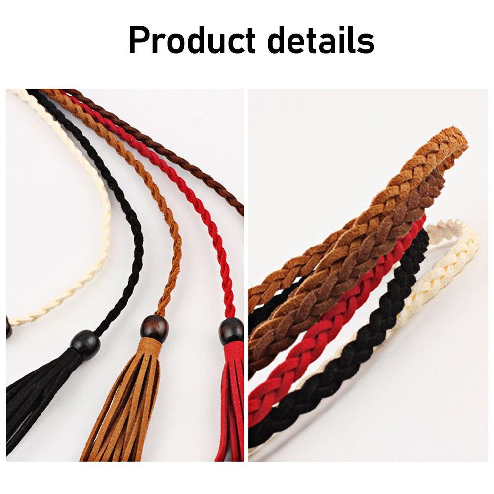 Tassel Waist Chain Adjustable Braided Belts Multi-application Tassel Belt
