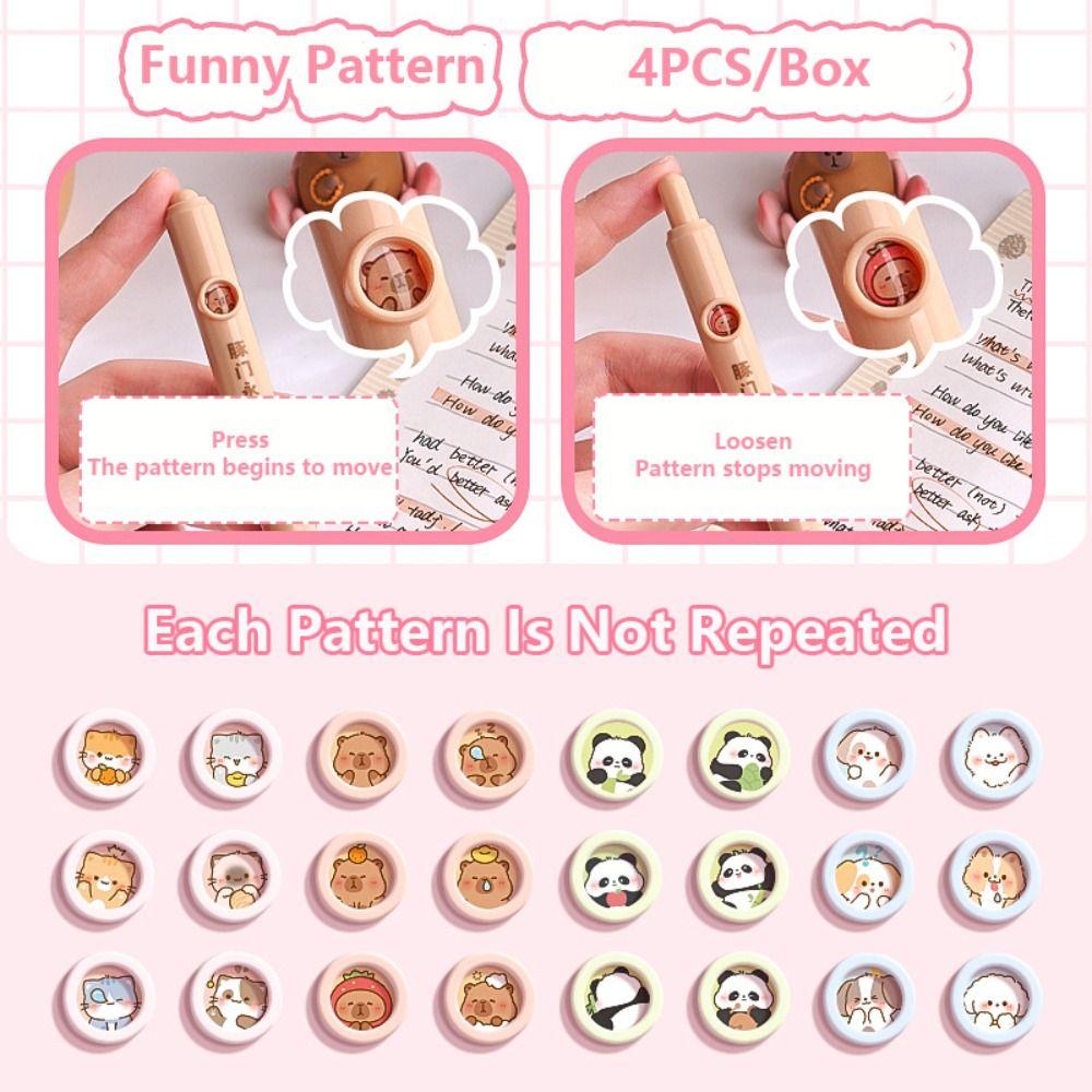 4PCS/Set Quick-drying Short Pen Capybara Panda Ballpoint Pen High Quality Pocket Pen  School Office