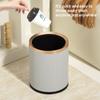 Quality Double Layer Leather Trash Can Metal Beautiful Waste Paper PU Basket Storage Bin for Bathroom  Bed Room
