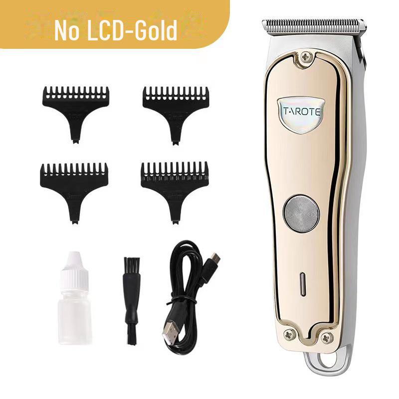 

Машинка для стрижки волос с ЖК-дисплеем и зарядкой от USB, Т-образной формы, нулевым лезвием и градиентной резьбой 807 without battery digital display золотой