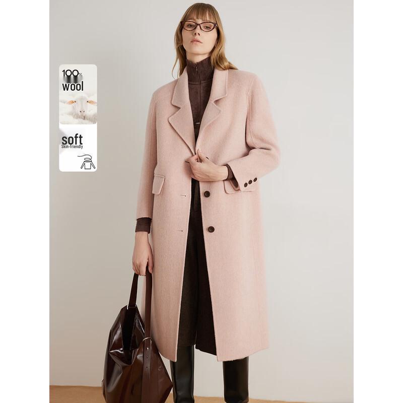 ELLE Women s 100% Lamb Wool Double-Faced Coat S