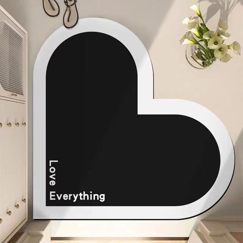 Czerwona Mata Podłogowa w Kształcie Serca Zmywalna Mata Pod Drzwi Łazienkowe Chłonna i Antypoślizgowa Mata Podłogowa