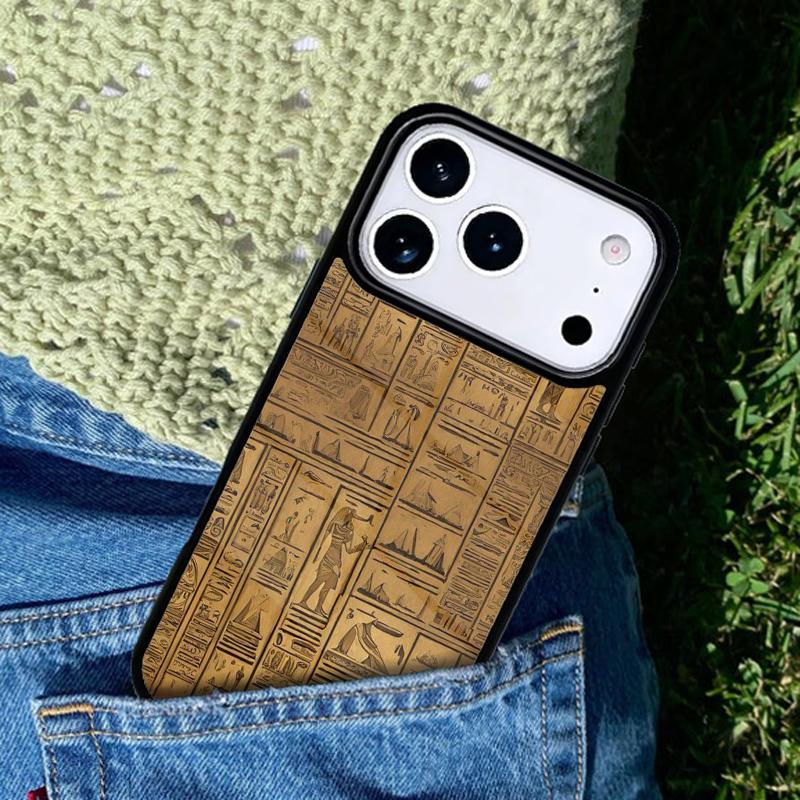 Ancient Egyptian Hieroglyphic Phone Case Cover for IPhone 11 12 13 14 15 16e 17 Pro Max Coque for IPhone 17 Air