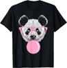 Cool Panda Face Eating Gum and Makes A Bubble Tee Cute Panda T-Shirt