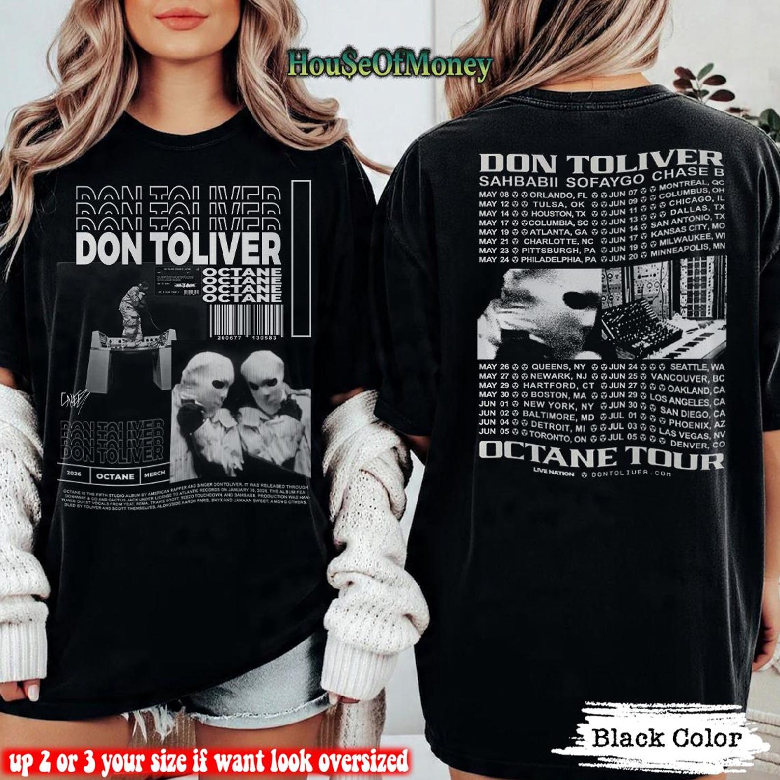 Don Toliver Octane Tour Graphic Tee, Retro Hip Hop Streetwear 3XL