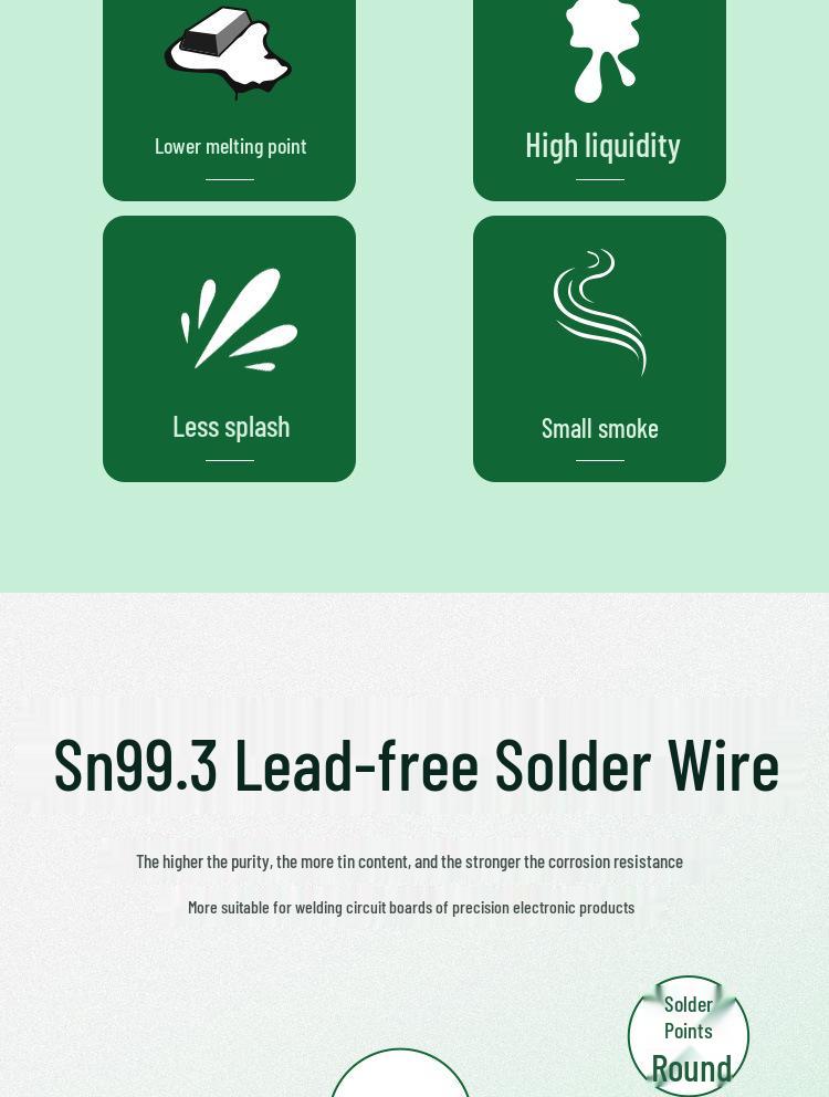 Nagy tisztaságú, alacsony hőmérsékletű forraszhuzal gyantával - Ideális háztartási használatra