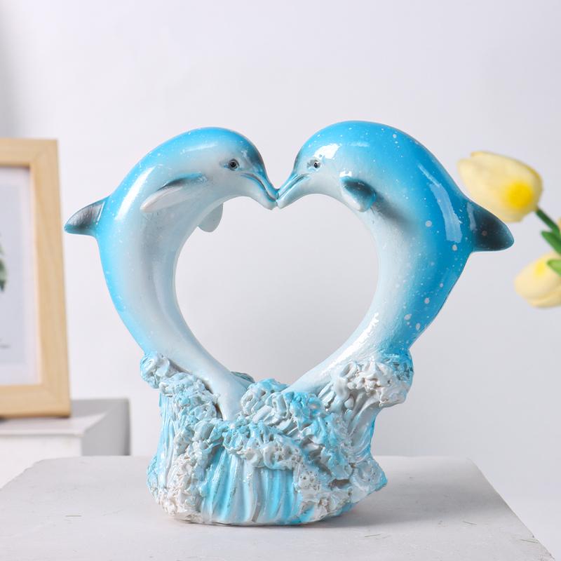 Dolphin Family Resin Statue Decorative Craft for Home, Bedroom, Living Room, Study, or Entrance Table Decor