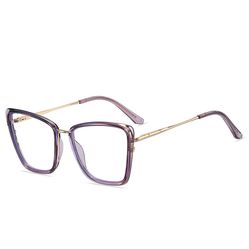 

Stainless Steel+ Square Blue Light Blocking Prescription Spectacles Women Myopia Photochromic Eyewear 0 -0.5 -0.75 To -6.0 0