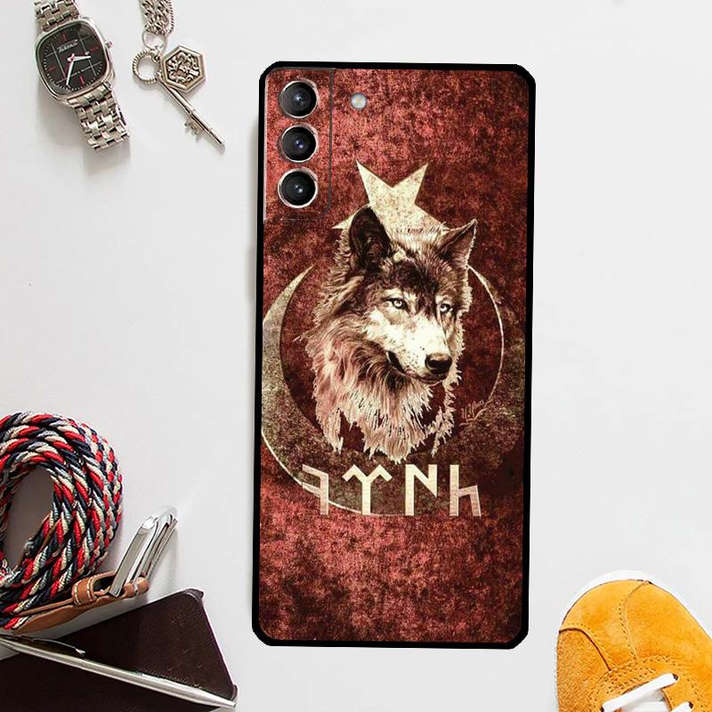 Turkey Turkish Flag Wolf Phone Case For Samsung Galaxy S24 Ultra S22 Plus S20 S21 S23 FE Note 20 10 S8 S9 S10 Cover