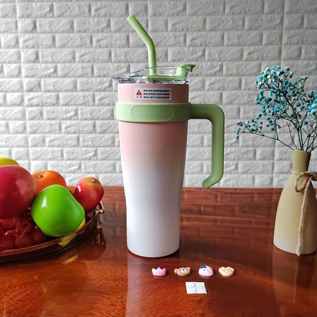 Car Insulated Mug Stainless Steel 1250ML with Straw Insulated Tumblers for Outdoor Travel Gradient