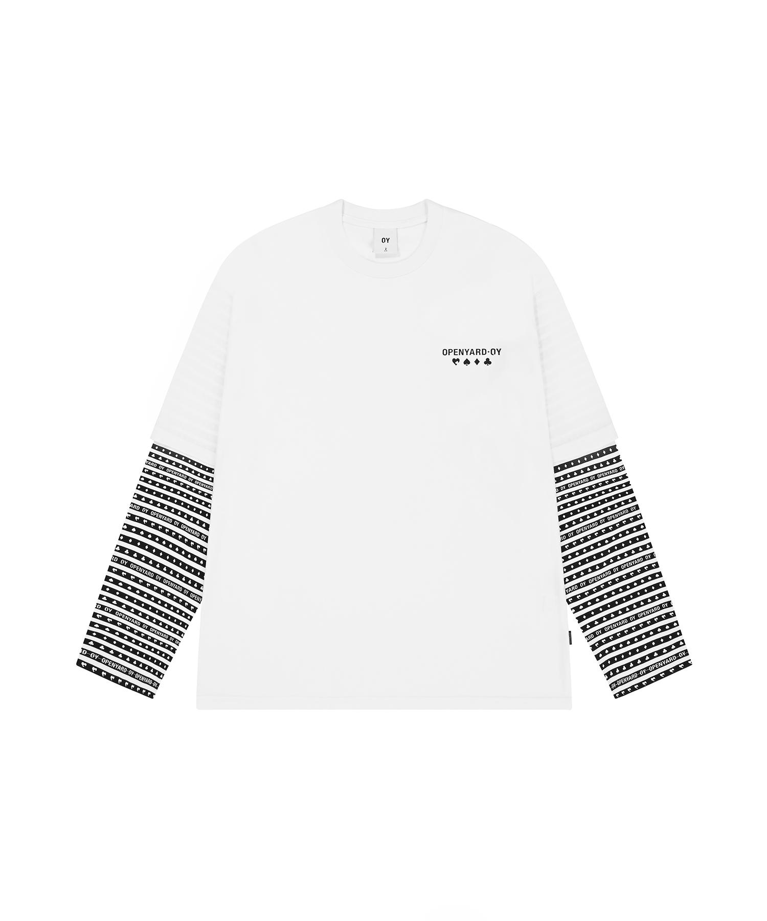Oy Trump Stripe Layered Long Sleeve - White 2