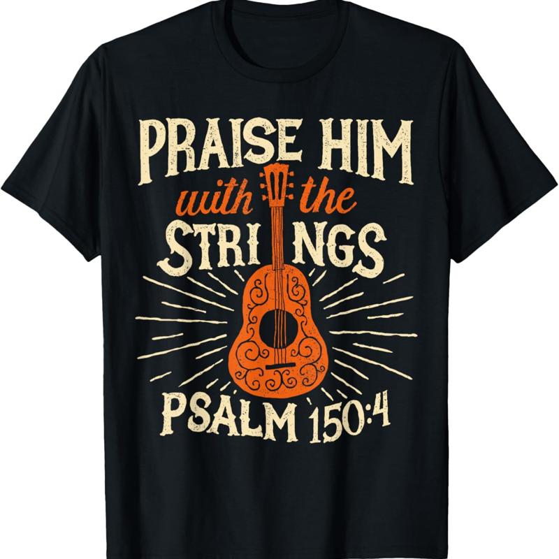 

Guitarists Praise Him With The Strings Acoustic Guitar Music T Shirt 5XL різнокольоровий