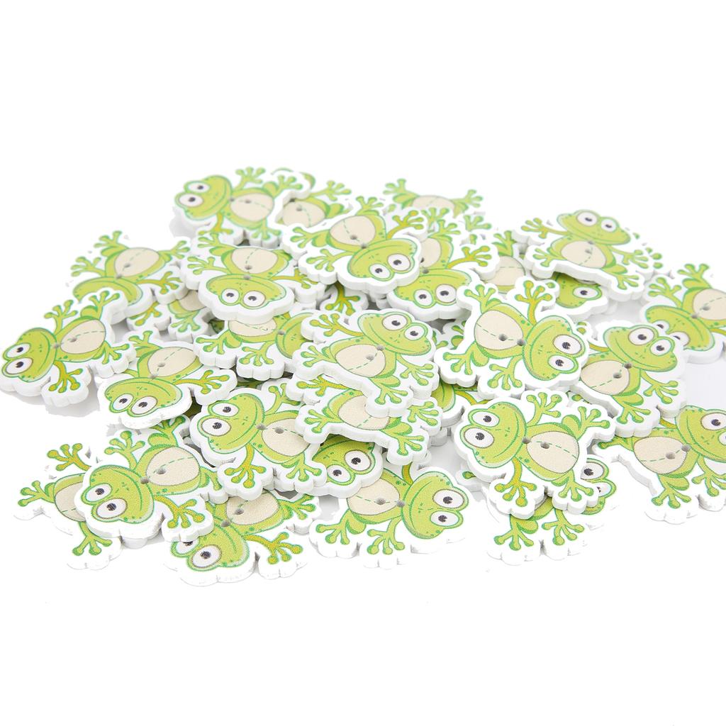 200 Pcs Wooden Buttons 4 Packs TwoHole Animal Buckles for DIY HandMade Clothing Decoration