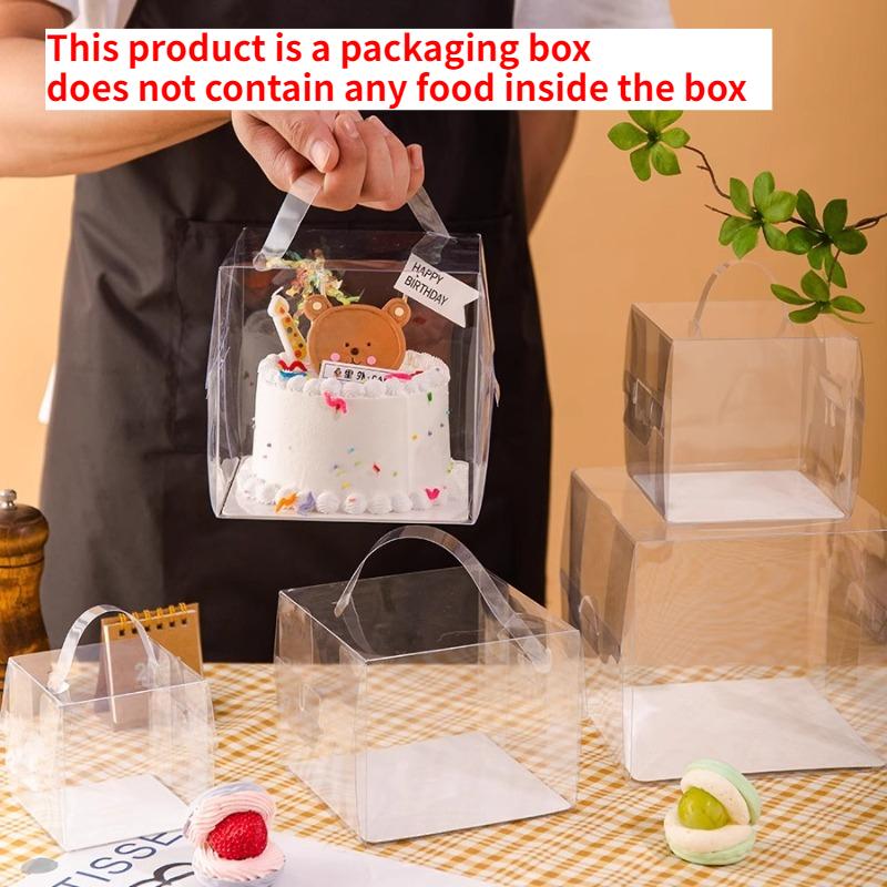 Highly Transparent Hand-held Cake Box Puff Thousand Layer Packaging Box Multi Functional Disposable Portable Dessert Casket Multi-specification