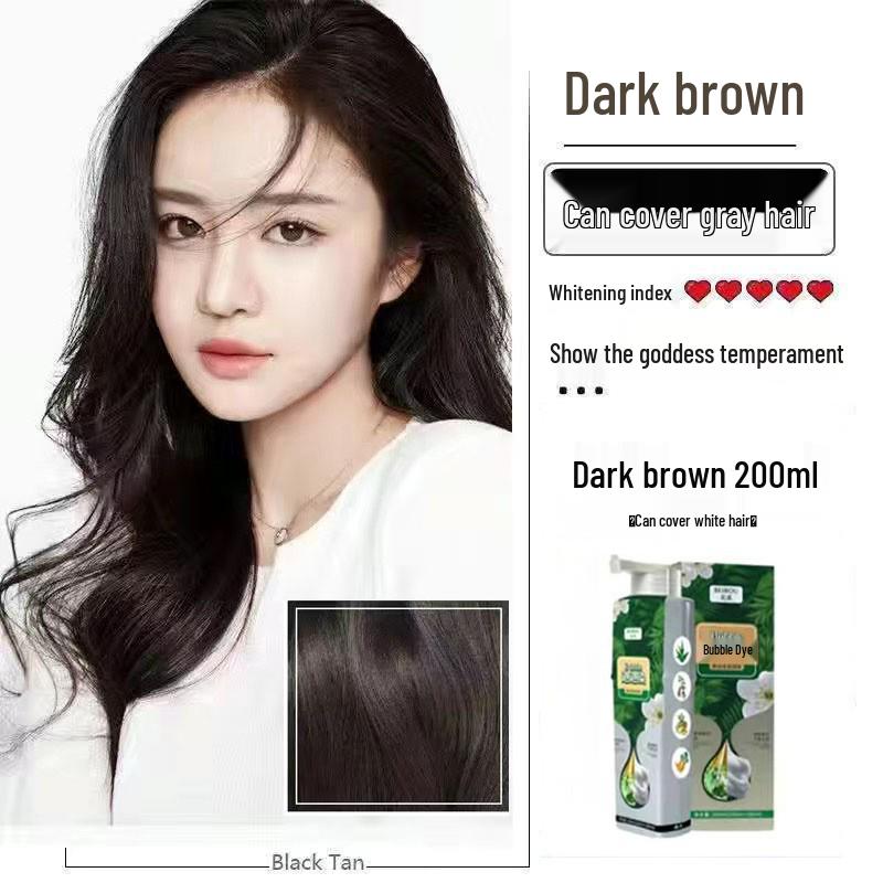 Trendy Plant-Based Bubble Hair Dye for Gray Hair - DIY Unisex Cream, Gentle on Hair