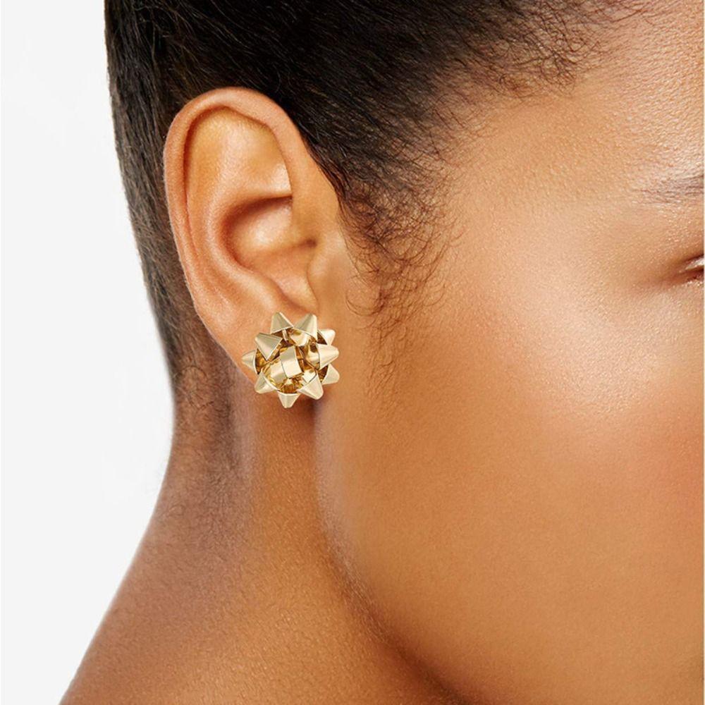 Star Ribbon Merry Christmas Earrings Snowflake Wrap Bow Stud Earrings  Girls