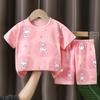 T-Shirts Bequeme Shorts Polyester Lässig Tägliche Kleidung Für Mädchen Set Baby Sommer Outfits Cartoon Jungen Kurzarm