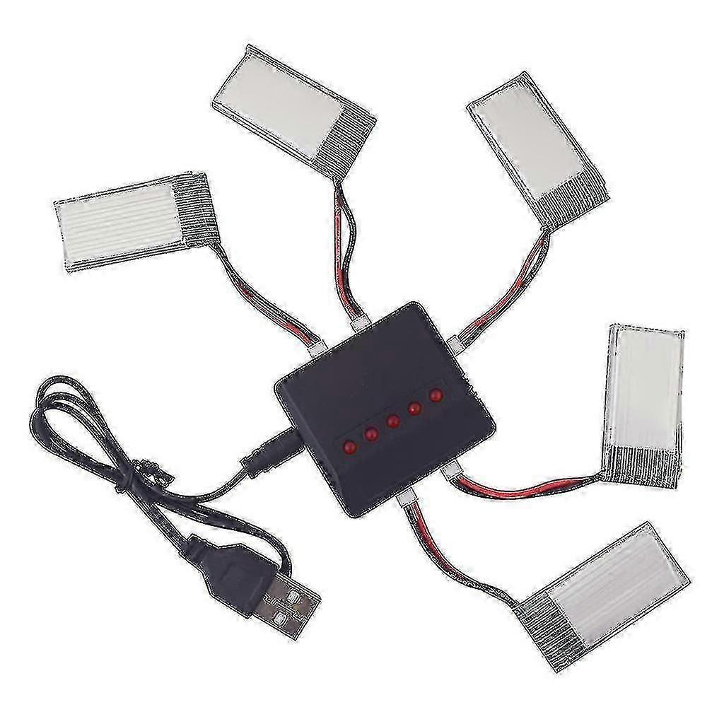 5 baterías para avión de control remoto 3.7V 550mAh compatibles con Sima Q11 H99W H31 H6C H98 TR-C385 con cargador