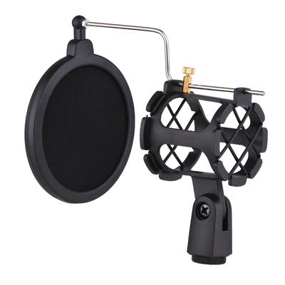 Kunststoff-Mikrofon-Stoßdämpfer-Halterung, Anti-Vibrations-Mikrofonhalter-Ständer mit Pop-Filter, Universalschraube