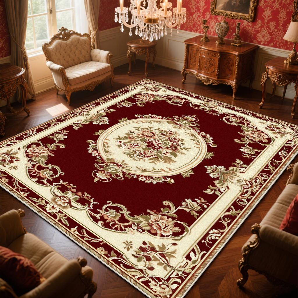 Tappeto Persiano di Lusso Rosso Soggiorno Tappeto di Grandi Dimensioni Antiscivolo Tappetino Tavolini da Caffè Decorazione Casa Camera da Letto Tappeto Salotto 200x300cm