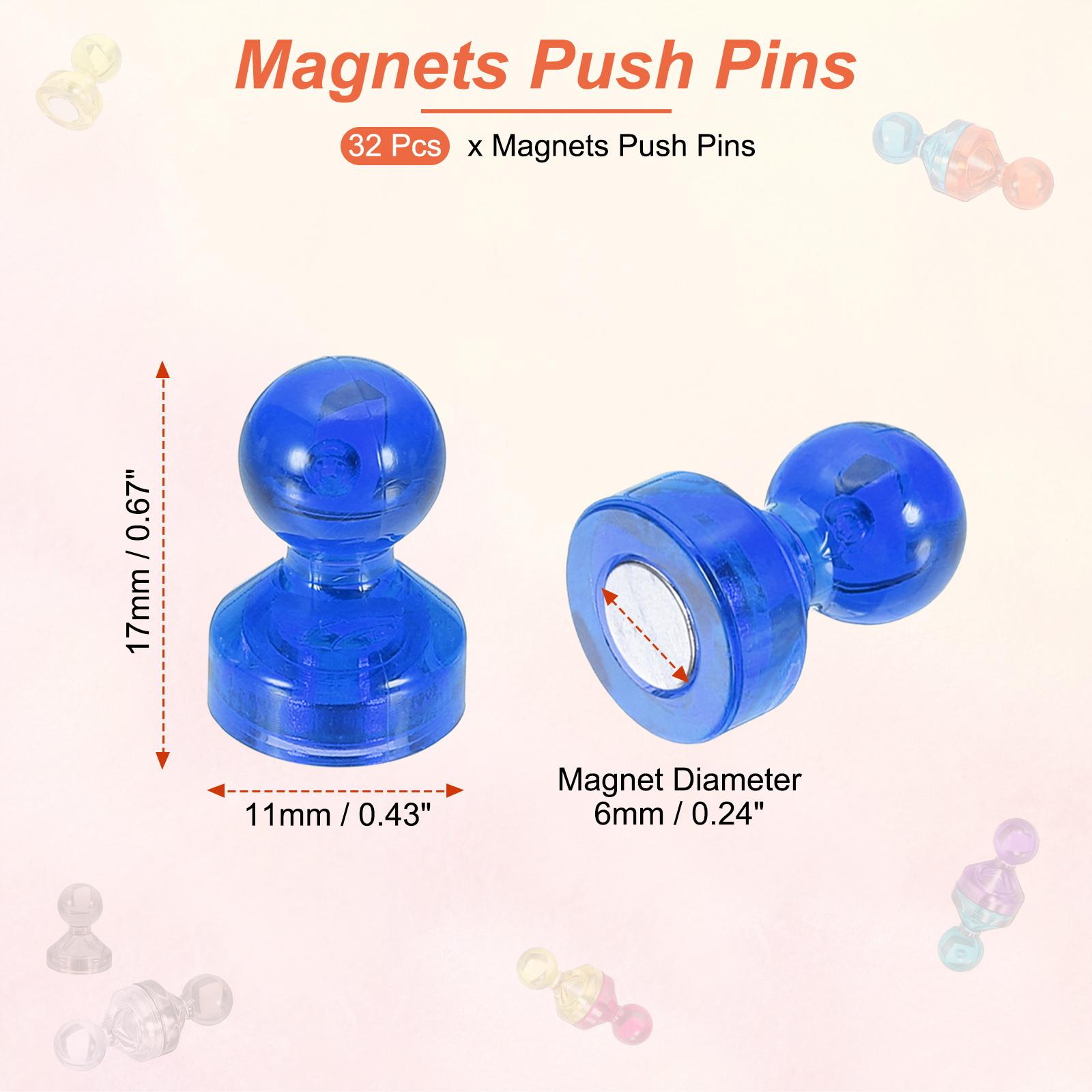 32Pcs Magnets Push Pins Strong Fridge Magnets Magnetic Whiteboard Decorative Thumbtacks for Refrigerator Locker Calendar Office