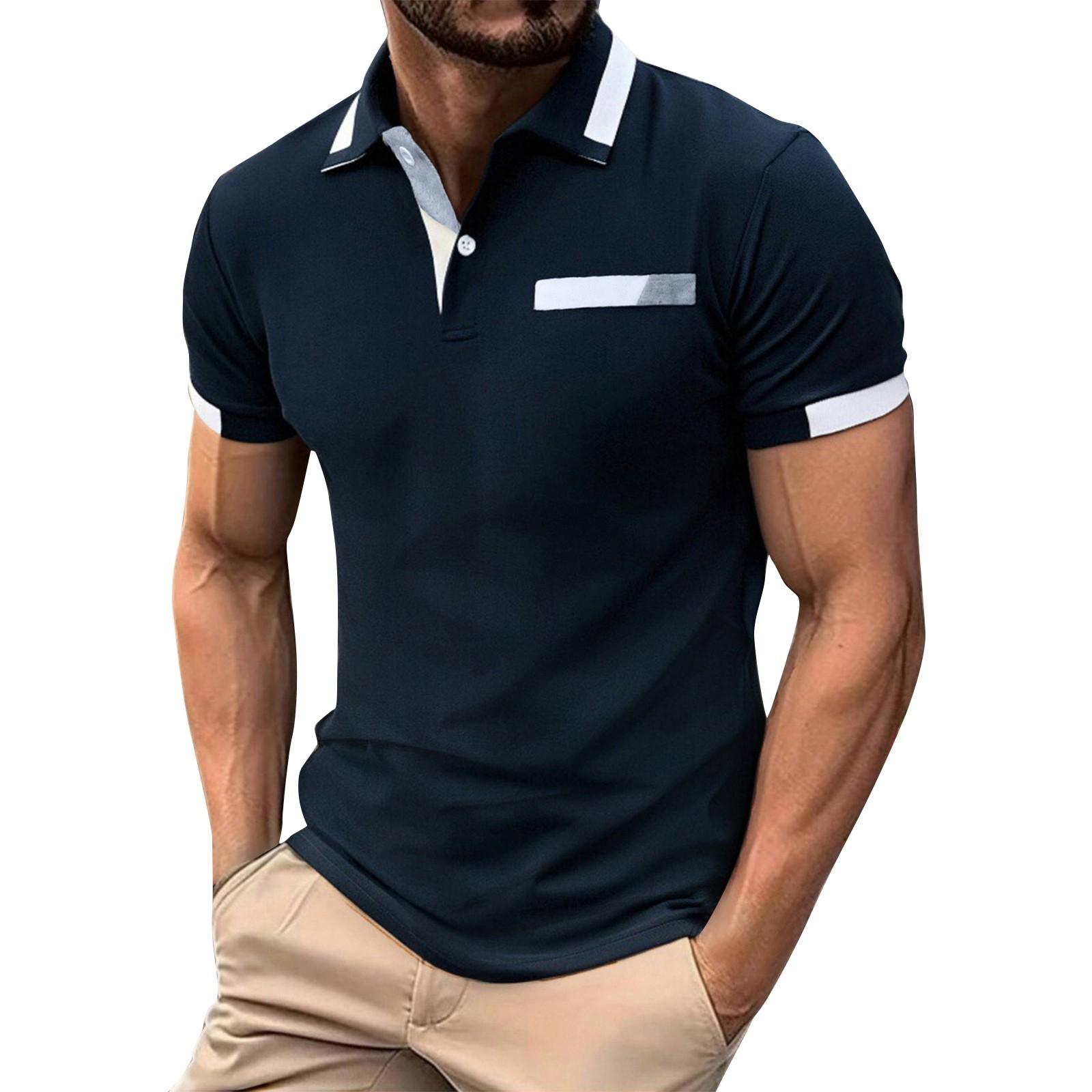 

Мужская однотонная рубашка с коротким рукавом и полосками на пуговицах, мужская повседневная модная рубашка XXL