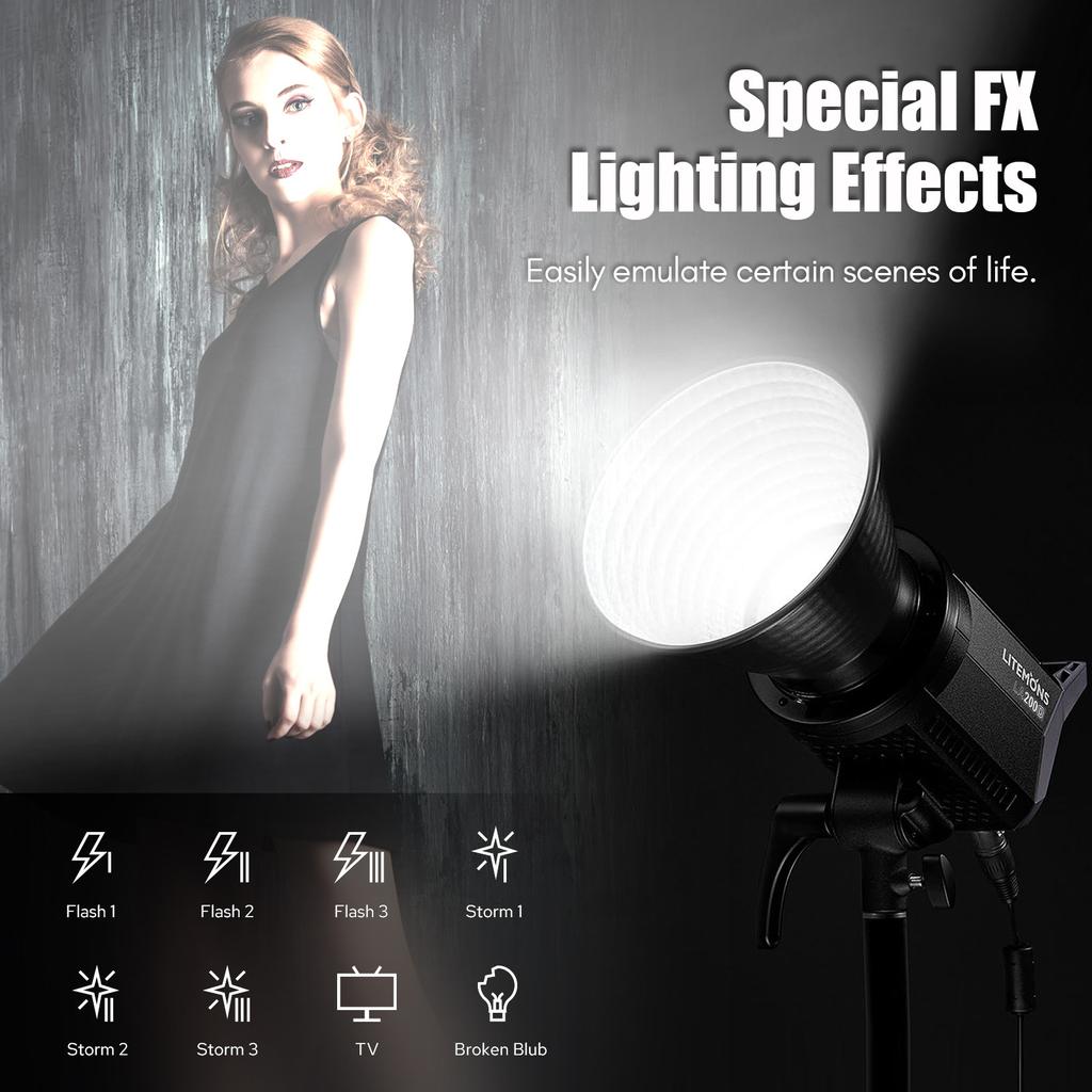 Godox Litemons LA200D Studio LED Video Light 230W Photography Light Lamp 5600K Color Temperature 8