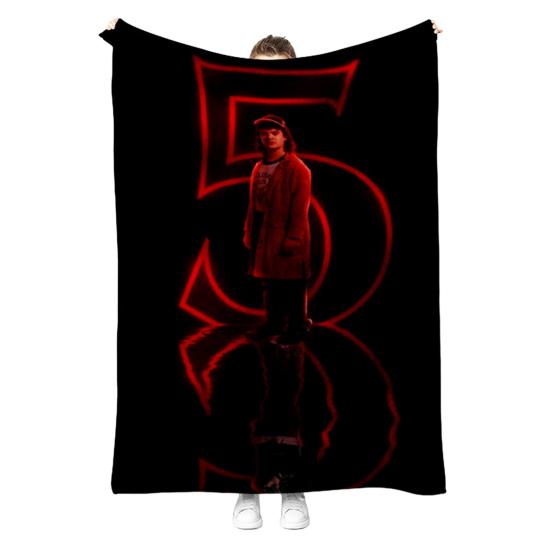 Stranger 5 Throw Blanket Soft Cozy Flannel Wrap Blanket Machine Washable Sofa Throw Blanket for Adults Kids Fans Bed Couch