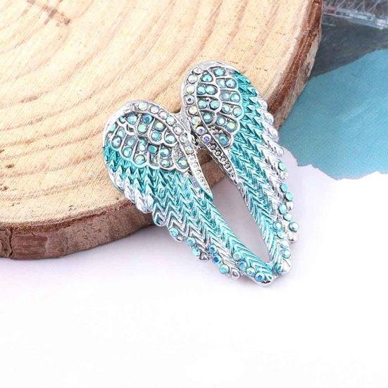 Women Rhinestone Inlaid Angel Wing Brooch Pin Cardigan Scarf Corsage Badge Decor