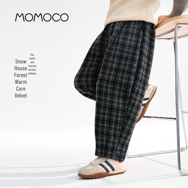 Клетчатые повседневные брюки для мальчиков MOMOCO 110