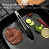 1 Pinza da Cucina Nera in Silicone, Pinze per Alimenti in Acciaio Inossidabile, Pinze per Barbecue da Esterno per Campeggio, Pinze da Cucina per Cuocere Bistecche