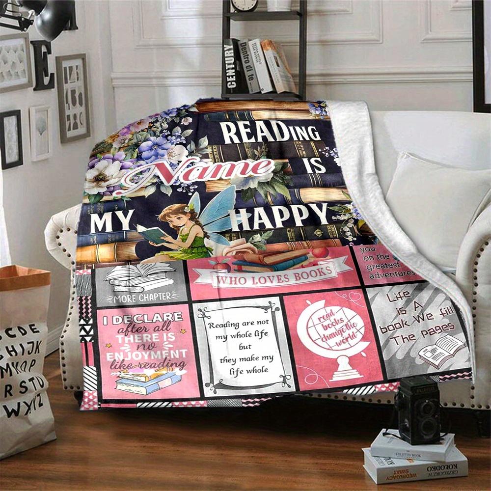 Home Reading Is My Happy Blanket Fashion Blanket Used For Home Gift Soft And Warm Giving Friends And Relatives Birthday Gifts Graduation Gifts