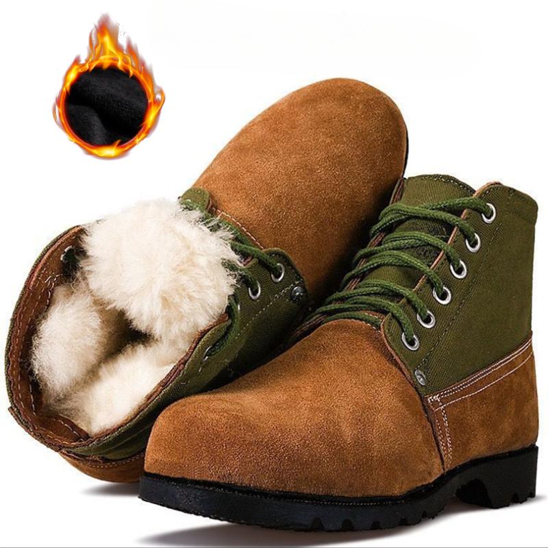 Winter Wool Boots Men's Big Toe Cotton Shoes Flip Fur Shoes Thickened Warm Snow Boots Men