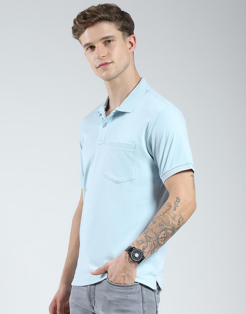 Monte Carlo Mens Solid Collar Neck Tshirt