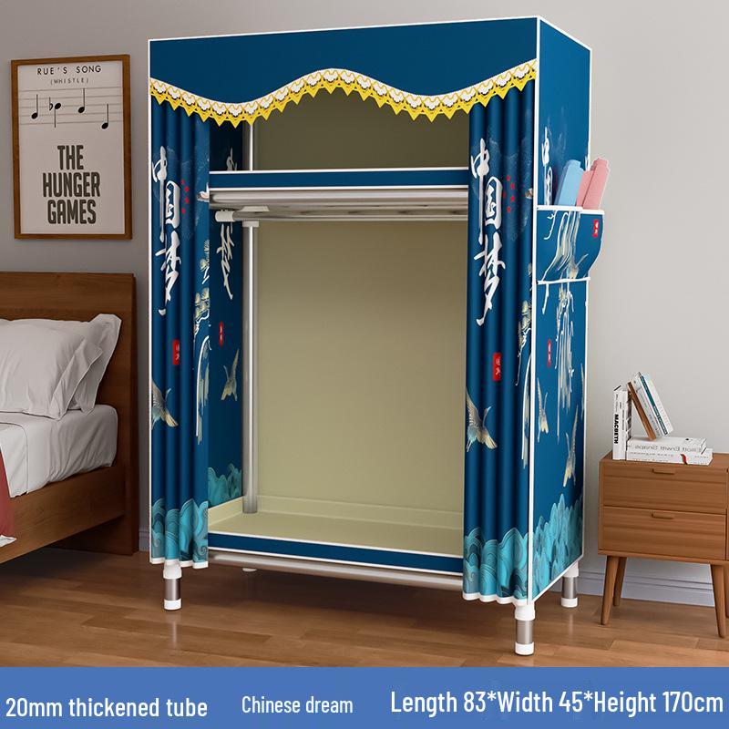 Thickened Steel Pipe Fabric Wardrobe for Dorm or Bedroom Storage